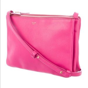 NWT Celine Small Trio Crossbody Bag Fuschia